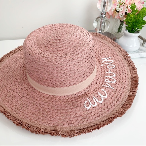 Dash of Pink Accessories - ✨HP✨ ‘Au Revoir’ Straw Hat w/ Ribbon Accent